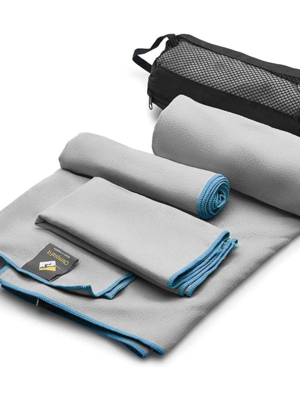 Quick Dry Towel - 3 Size Pack of Lightweight Microfiber Travel Towels w/Bag - Fa